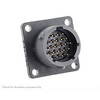Eaton Souriau-Sunbank UTSX014D19PW Receptacles Square flange receptacle, without backshell, with 19 male PCB contacts, IP68/69K in unmated conditions, keying W