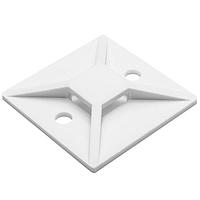 HellermannTyton MB510F4 Cable Tie Mounting Bases Screw Mount Cable Tie Base, 1.49 x 1.49", 0.35" Max Tie Width, 0.19" Hole Dia, PA66, White, 250/pkg