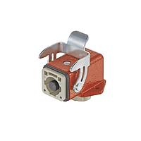 HARTING 09120012662 Connectors Han Q 1/0 Male/Male insert in Han 3A angled housing, red