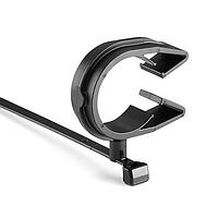 HellermannTyton 156-01781 Standard Cable Ties MOC Clip, 26 mm, Assembled to T50SMVC Swivel Tie, PA66HIRHSUV, Black, 1000/ctn