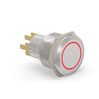 Alcoswitch - TE Connectivity 4-2213772-8 Pushbutton Switches AV22 DPM 0.4VA MOVE RING LED RED 24V
