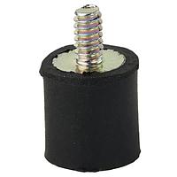 Essentra Components QM4T Round Vibration Mnt,Thrd ML/Fem,Blk,#8-32