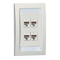 Panduit CFPE4EI-LY Wire Ducting & Raceways Faceplate 4 Port Single Gang Executiv