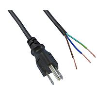 Qualtek Electronics 311275-01 No Receptacle Power Cord 18AWG 3COND 12' BLACK SJT