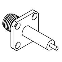 Radiall R125414004 Panel Receptacles SMA / ADJUSTABLE SQUARE FLANGE JACK RECEPTACLE WITH CYLINDRICAL CONTACT