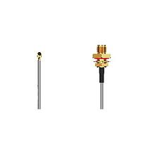 GCT (Global Connector Technology) CABLE 162 RF-150-1 RF Cable Assemblies I-Pex MHF I2SMA(F) BH, F Mt, wO-ring.  L=150mm.  RG178 cable, Brwn