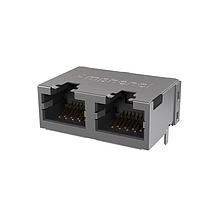 Amphenol Commercial Products RJE492886101 Connectors Low Profile CAT6 RJ45 - 2 Port without LED, Shielded without EMI Tabs