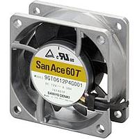 Sanyo Denki 9GT0612G4001 Axial Axial Fan, 60x60x25mm, 12VDC, 44.5CFM, Wide Temp Range, Ribless, Ball, Tach/PWM
