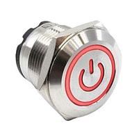 E-Switch PVHC4F23SS344 Anti-Vandal ANTI-VANDAL, 20A, SPST, Circular - 19mm Dia.