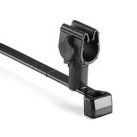 HellermannTyton 156-01783 Standard Cable Ties MOC Clip, 6 mm Transverse, Assembled to T50SMVC Swivel Tie, PA66HIRHSUV, Black, 1000/ctn