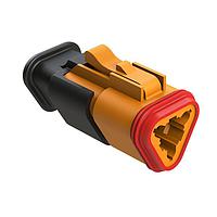 Amphenol SINE Systems AT06-3S-SR02ORG Plug 3 Position, Plug, Socket, SR02 Strain Relief (Reduced Diameter Seal), Orange Body