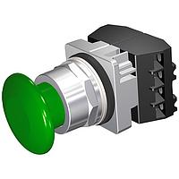 SIEMENS 52PM9W3G Pushbutton PUSHBUTTON,MOM,GRN,1 3/4" PLST,2POS,2NC