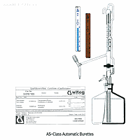 WITEG WI.3124258 Burette, Auto., Intermediate Cock, Amber, 25㎖, Divi. 0.05㎖, accu.±0.03㎖