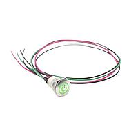 E-Switch PVA6LRPW12G1 Anti-Vandal Anti-vandal, SPST, Off-On, Panel Mount, Front, Silver, LED, Red/Green, IP67