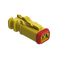 Amphenol SINE Systems AT06-2S-OMRDYEL Automotive Connectors 2 Position Overmolded Plug, Socket, Reduced Seal, Yellow