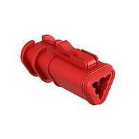 Amphenol SINE Systems AT06-3S-OMRED 3-Way 3 Pin Overmold Plug Socket, RED