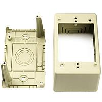 HellermannTyton TSRPI-JB3 Wire Ducting & Raceways Single Gang Junction Box, 2.77" Deep, PVC, Ivory, 1/bg