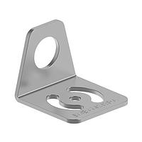 Banner Engineering SMBAMS18RA Sensor Hardware Bracket: Right-angle SMBAMS series with; 18 mm hole for mounting sensors; Articulation slots for 90 plus degree rotation; 12-ga. (2.6 mm) Cold-rolled Steel