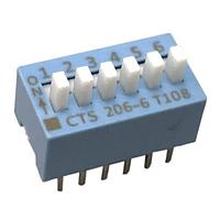 CTS Electronic Components 206-6ES DIP Switches 6 switch sections SPST