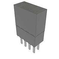Samtec ESW-104-23-L-D-LL Stackthrough .100" Elevated Socket Strip