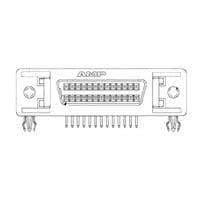 AMP Connectors - TE Connectivity 6364491-1 D-Sub Connectors - Standard Density 26 50SR RA RCP ASSY,.120 T,L/F