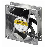 Sanyo Denki 9GT0812P4S001 Axial Axial Fan, 80x80x25mm, 12VDC, 65.7CFM, Wide Temp Range, Ribless, Ball, Tach/PWM