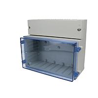 Bud Industries DCH-11922 Dual Compartment Dual Compartment Enclosure Hinged Cover (7.3 X 8.4 X 4.1 In)