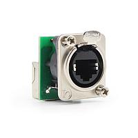 Io Audio Technologies IO-EL8-F-JL-PR Connectors Etherlatch Chassis Connector, 8P8C, Female, Nickel, Right Angle Passthrough