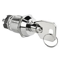 NKK Switches CKL12BTW01-049 Keylock Switches 19mm On-None-On Tubular, Key #049