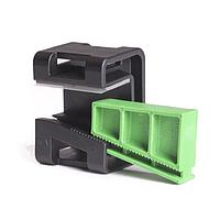 HellermannTyton 151-01565 Wedge Clip Wedge Clip, 0.0"0.20" Panel Thickness, PA66HSGF, Black/Green, 200/bag
