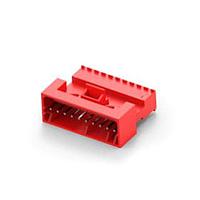 AMP Connectors - TE Connectivity 4-647000-0 Plug Housing 10P22AWG MTA100 PSTD ASSY WHT W/RED STRPE