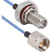 Amphenol SV Microwave MSSMA-047-FBSMA-120 RF Cable Assemblies SMA Straight M to SMA BKHD F 12"Cable