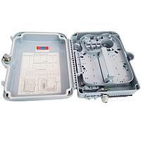 Bud Industries FBR-11611 Distribution Box Fiber-Optic Distribution Box, 16-Core (12.6 X 9.5 X 3.9 In)