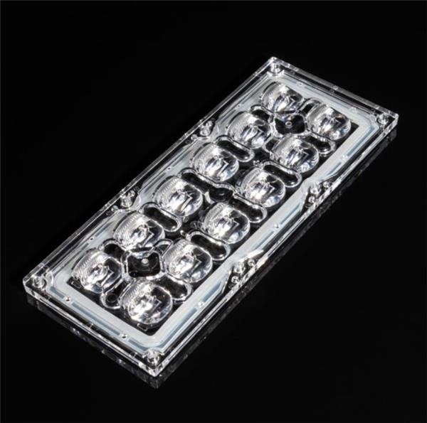 LED optical components and lens assemblies for industrial lighting applications