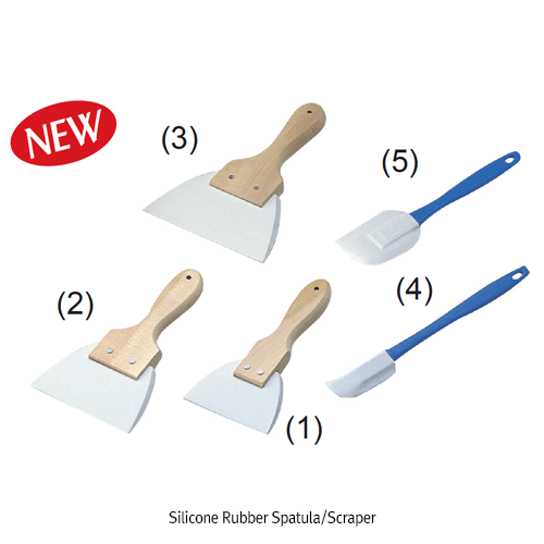 Laboratory spatulas, spoon spatulas, and sample scoops for material handling