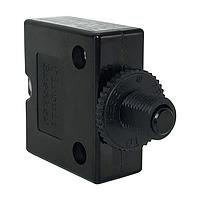 Carling Technologies CLB-153-27E3N-W-A Thermal 1-pole, Push-To-Reset Button, 125-250 VAC/ 32 VDC 15 amp circuit breaker,  interrupting capacity 0.250 Tab (Q.C.) terminals 3/8" 27 UNS Front Panel Plastic Bushing with Round Plastic Nut UL 1077 Recognized cUL UL 1500 Recognized