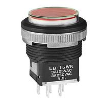 NKK Switches LB15WKW01-5C-JC Sealed SPDT ON-(ON) RED Ag PNL SEAL BLK HOUSING
