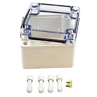 Bud Industries PTS-25304-C NEMA/IP Rated PC+10% Fiberglass Box with Clear Cover (3.9 X 3.9 X 3 In)