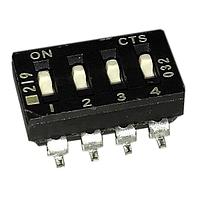 CTS Electronic Components 219-4MS DIP Switches 4 Pos. Medium Height Bottom Seal