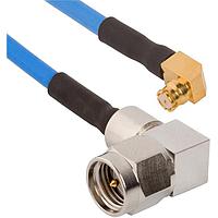 Amphenol SV Microwave 7012-1327 RF Cable Assemblies SMP F R/A - 2.92mm M C/A for .085 OAL 6"