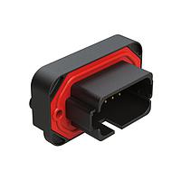 Amphenol SINE Systems AT15-18PD-BM01BK Connectors 18 Position, Straight Flange Mount PCB Receptacle, Gold Plated Contacts Included, Keyed D, Black