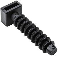 HellermannTyton MMB.50C2 Cable Tie Mounts Masonry Cable Tie Mount, 1.24"L, 0.25" Hole Dia, 0.20" Max Cable Tie Width, PA66STHS, Black, 100/pkg