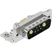 HARTING 09692009032 Mixed Contact D-Sub Connectors D-Sub 7W2 male angled, 20Amps, PLS4, board locks, 4-40 threading