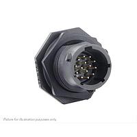 Eaton Souriau-Sunbank UTSX712E14PW Receptacles Jam nut receptacle, without backshell, with 14 male solder contacts, IP68/69K in unmated conditions, keying W