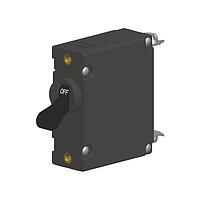 Carling Technologies AA1-B0-11-425-2D1-C Hydraulic-Magnetic 1-pole, Handle, 2.5 amp circuit breaker, Screw 8-32 with upturned lugs terminals, UL 1077 Recognized CSA Accepted