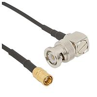 Amphenol RF 095-850-237-006 RF Cable Assemblies BNC Right Angle Plug to SMB Straight Plug RG-174 50 Ohm 6 inches (152 mm)