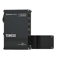 Teltonika TSW030000000 Ethernet Switches Low power consumption unmanaged ethernet switch.Up to 0.5 W when idle, up to 1.5 W maximum. 2-pin power input. Integrated din rail. 8 X 10/100 Mbps Ethernet ports