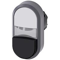 SIEMENS A6X30138622 Flat/Raised Button ILLUMINATED TWIN PUSHBUTTON. WHITE.BLACK