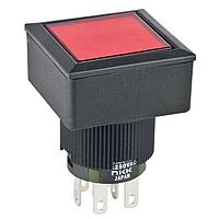 NKK Switches YB215CWSKW01-N-CB/CUL Pushbutton Switches Sqre Actr, IP65,CUL Non-illm Red-Wht Cap