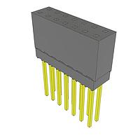 Samtec ESQ-107-39-G-D Sockets Elevated Socket Strip, 0.100" Pitch